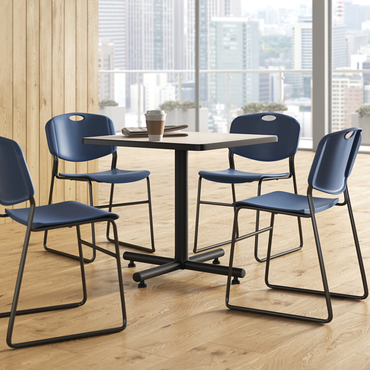 Symple Stuff Marin 30'' L Square Wood Breakroom Table and Chair Set